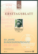 ALEMANHA -FOLHA DE 1� DIA -  50Anos da Funda��o Bundsgrenzchuts (Prote��o Federal de Fronteiras)