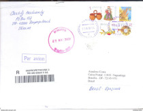 Envelope Circulado  Ucr�nia - Brasil ,com registro 2008