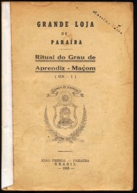 Brasil -1943 - Ritual do Grau de Aprendiz Maom -Autenticado com selo de circulao interna-  Bom estado de conservao- Marca de Traas.