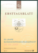 ALEMANHA -FOLHA DE 1� DIA - 50 Anos do Tribunal Constitucional Federal