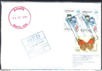 Envelope Circulado Uruguai - Brasil c-registro 2008