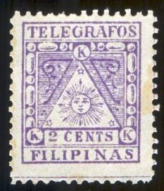FILIPINAS - 1899 - Selo Com Inspirao Manica, o Sol dentro de um tringulo  e estrelas de cinco pontas.