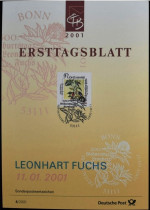 ALEMANHA -FOLHA DE 1� DIA - 500.� Anivers�rio de Leonhart Fuchs - Bot�nico