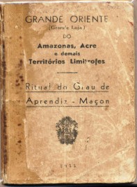 Brasil 1955 - Ritual do Grau de Aprendiz Maom - Bom Estado de Conservao - autenticado com selo de circulao interna.