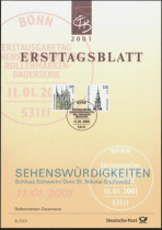 ALEMANHA -FOLHA DE 1� DIA  - CASTELO DE SCHWERIN E CATEDARL DE S. NICOLAU DE GREIFSWALD