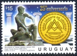 2015 -Uruguai- Selo MINT - 25 ANOS DO GRANDE ORIENTE DO URUGUAI.