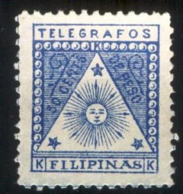 FILIPINAS - 1899 - Selo Com Inspirao Manica, o Sol dentro de um tringulo  e estrelas de cinco pontas..