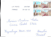 Envelope Circulado Fran�a - Brasil-2015