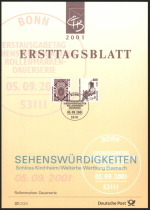 ALEMANHA -FOLHA DE 1� DIA -  Pontos tur�sticos -  Castelo Kirchheim/ Wartburg