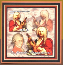Moambique -2002-  Vivaldi e Mozart - Grandes Compositores - MINT