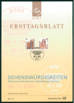 ALEMANHA -FOLHA DE 1� DIA -  CASTELO DE HEIDELBERG  e  TANOEIRO  DE BREMEN