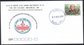 Envelope - Comemorativo aos 35 anos da Loja Manica Mutiro N 11
CD- Braslia-DF- 2003