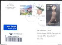 Envelope Circulado Litu�nia  - Brail 2018 c-registro