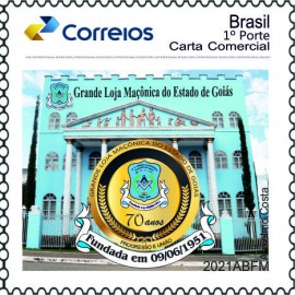 Brasil - 70 Anos da Grande Loja Manica do Estado do Gois

Personalizado-Emisso: 9.6.2021-Goinia-GO